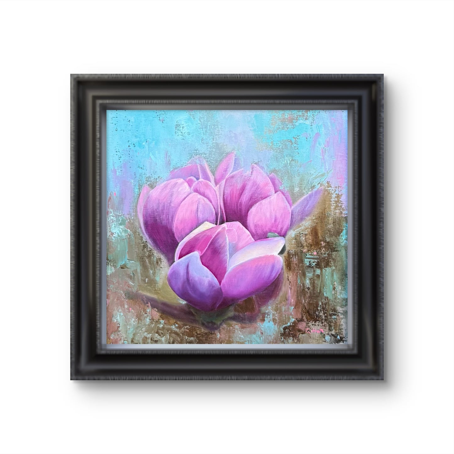 Floral Artwork | Magenta Symphony | Magnolia Oil Painting