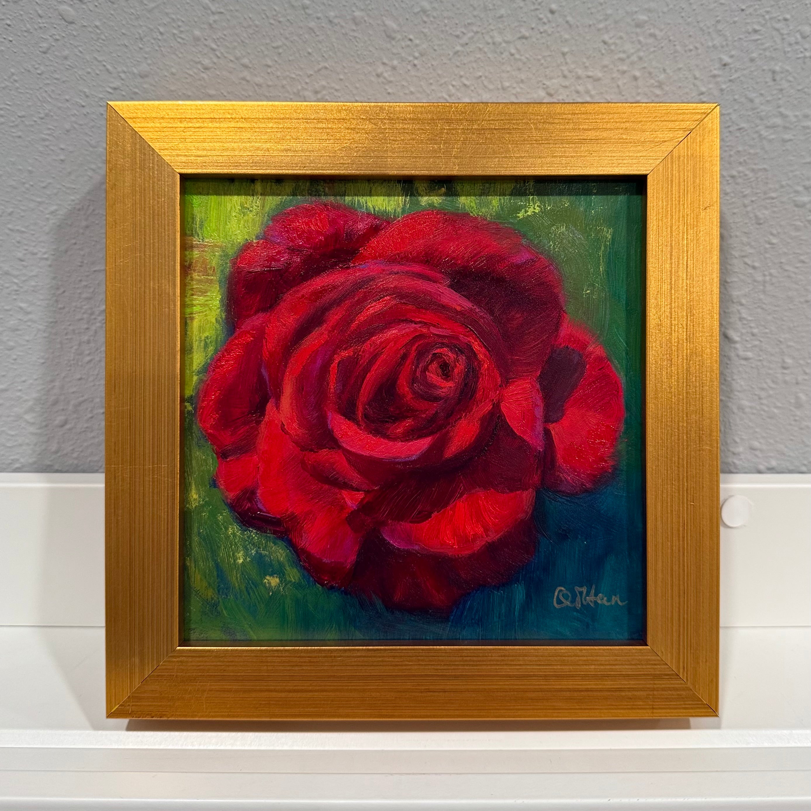 Crimson Rapture - Red Rose Oil Painting – Qi Han Art Studio