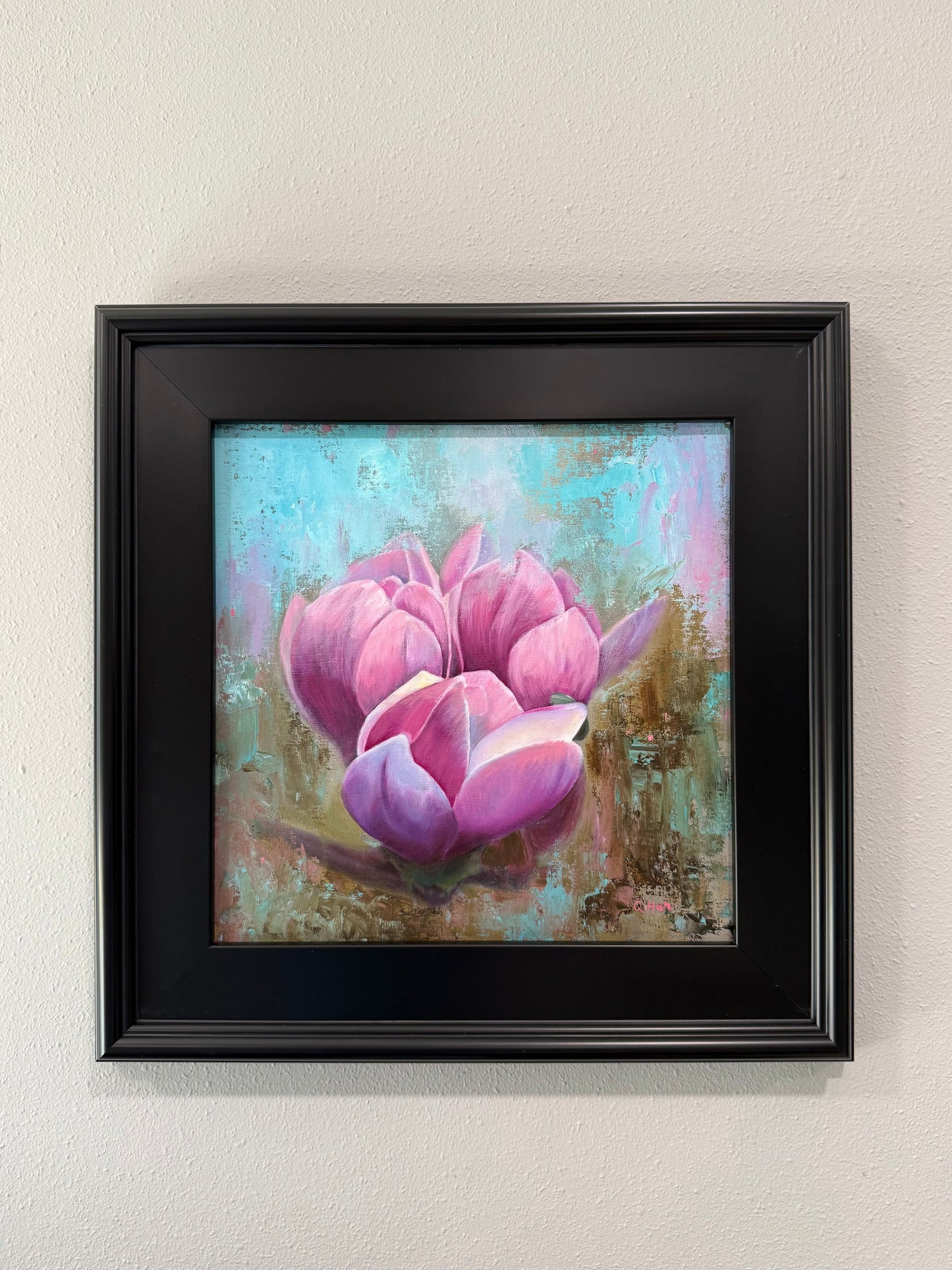 Floral Artwork | Magenta Symphony | Magnolia Oil Painting