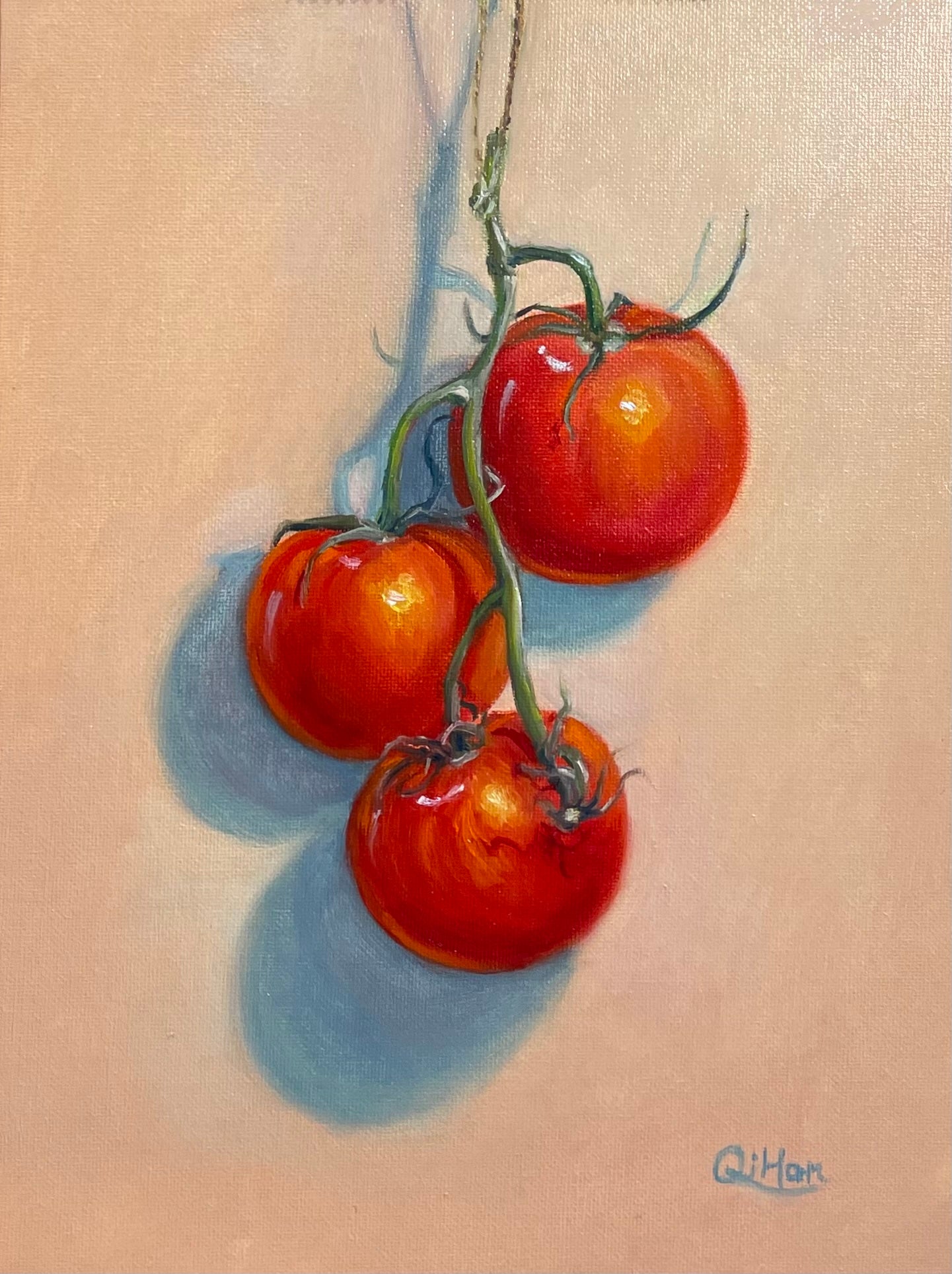 Crimson trio | Oil on canvas