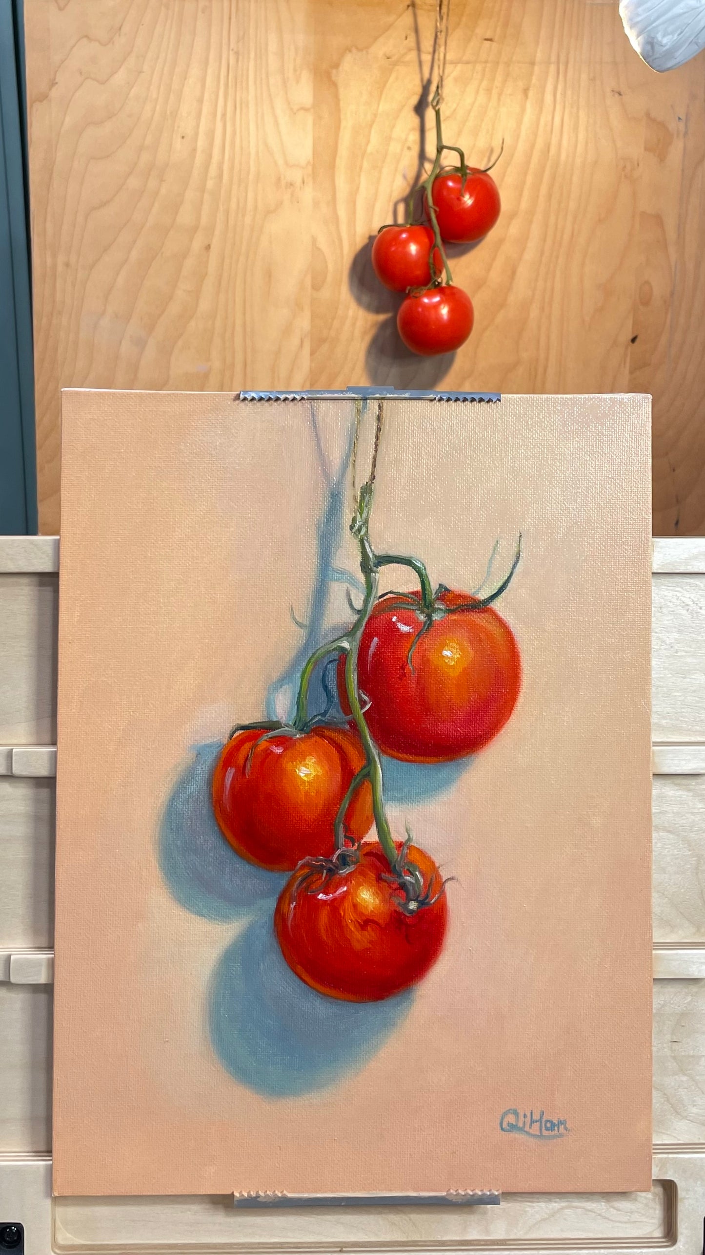 Crimson trio | Oil on canvas